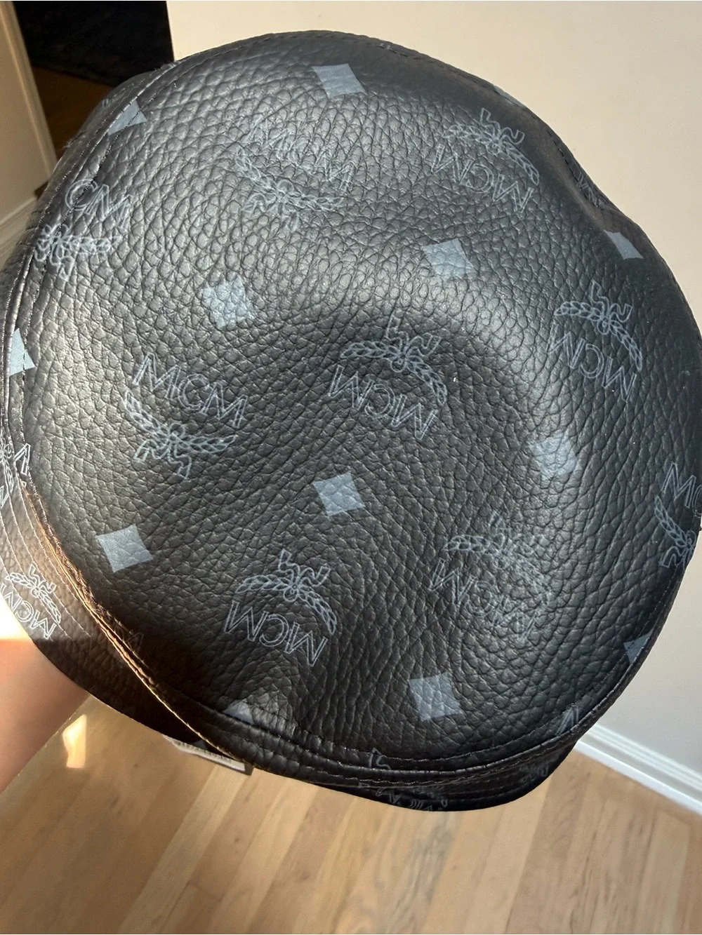 MCM Black Visetos Logo Bucket Hat